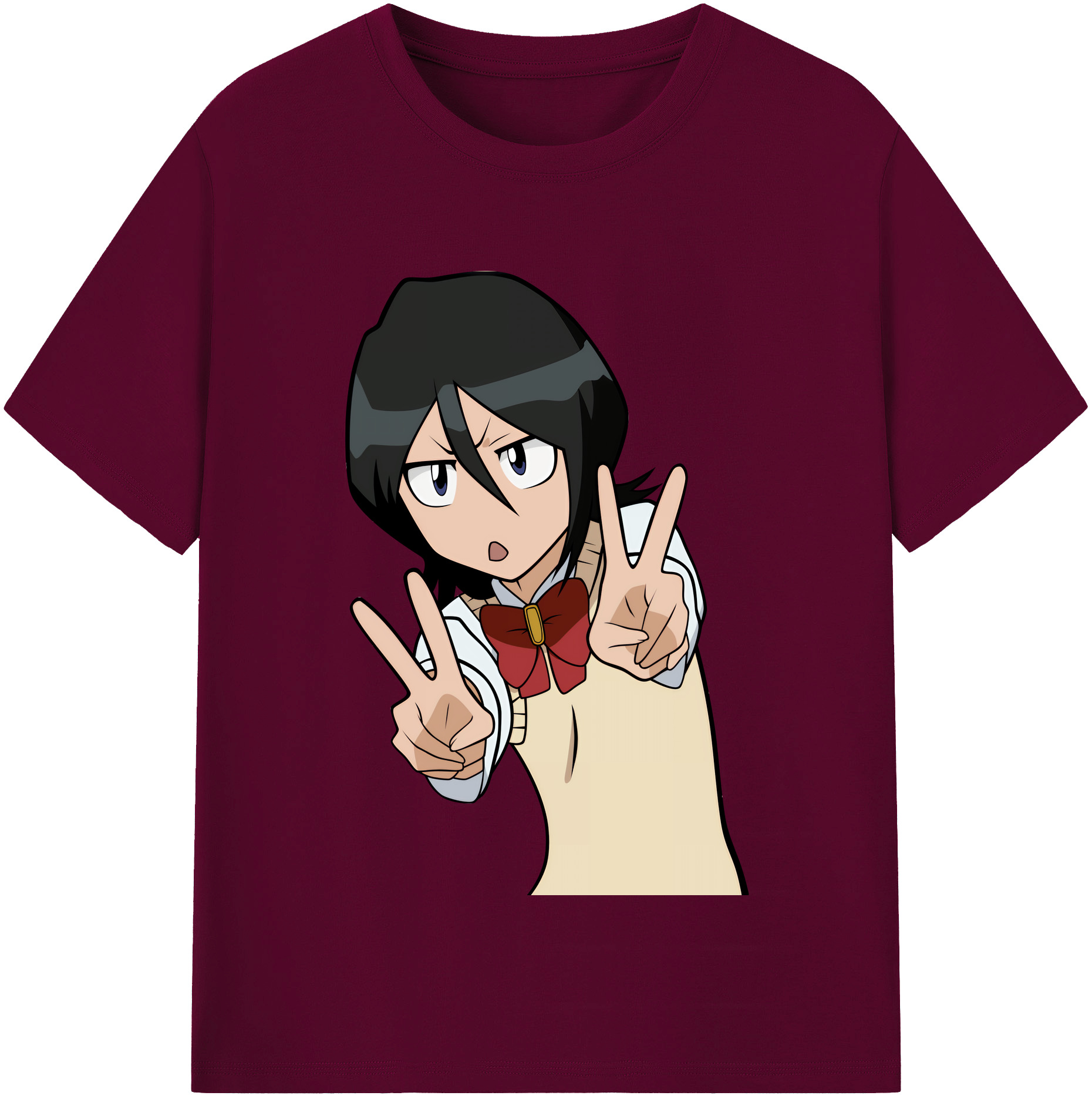 （画像用） ブリーチ 朽木ルキア BLEACH Kuchiki Rukia レディースカジュアルプリントTシャツ（綿100％）